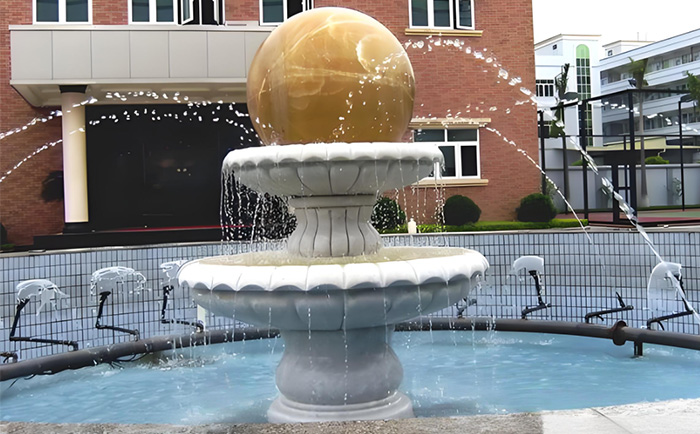會轉(zhuǎn)動(dòng)的石雕風(fēng)水球噴泉--夏日清涼新寵！