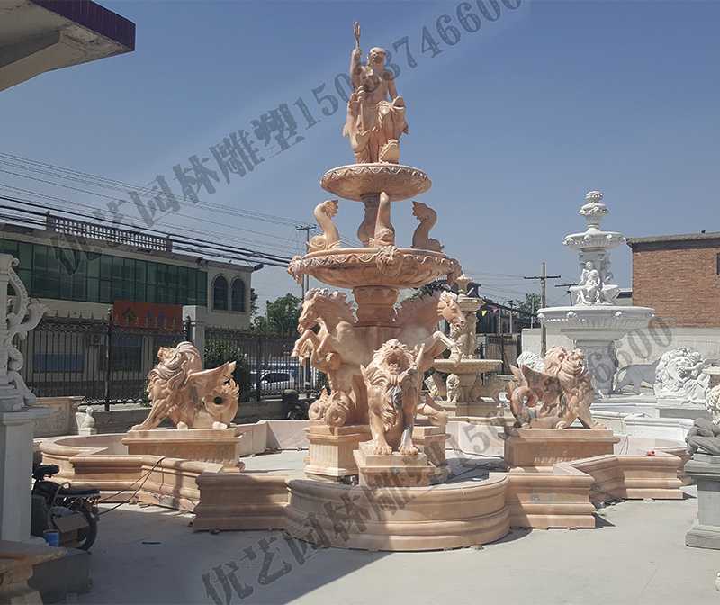 大理石景觀噴泉，歐式大型噴泉，石雕噴泉廠家