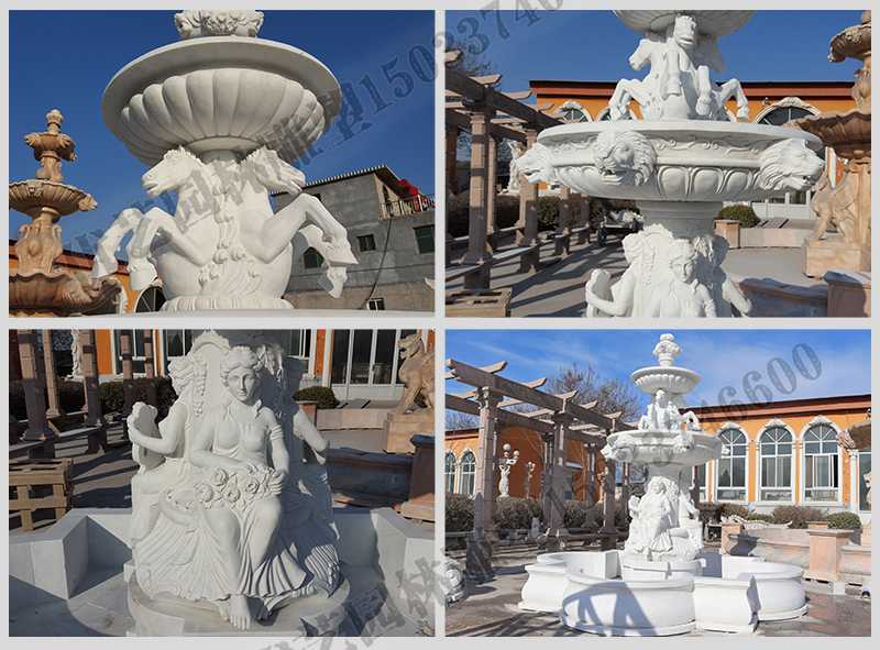 大理石噴泉，歐式人物動物噴泉，室外景觀噴泉定制