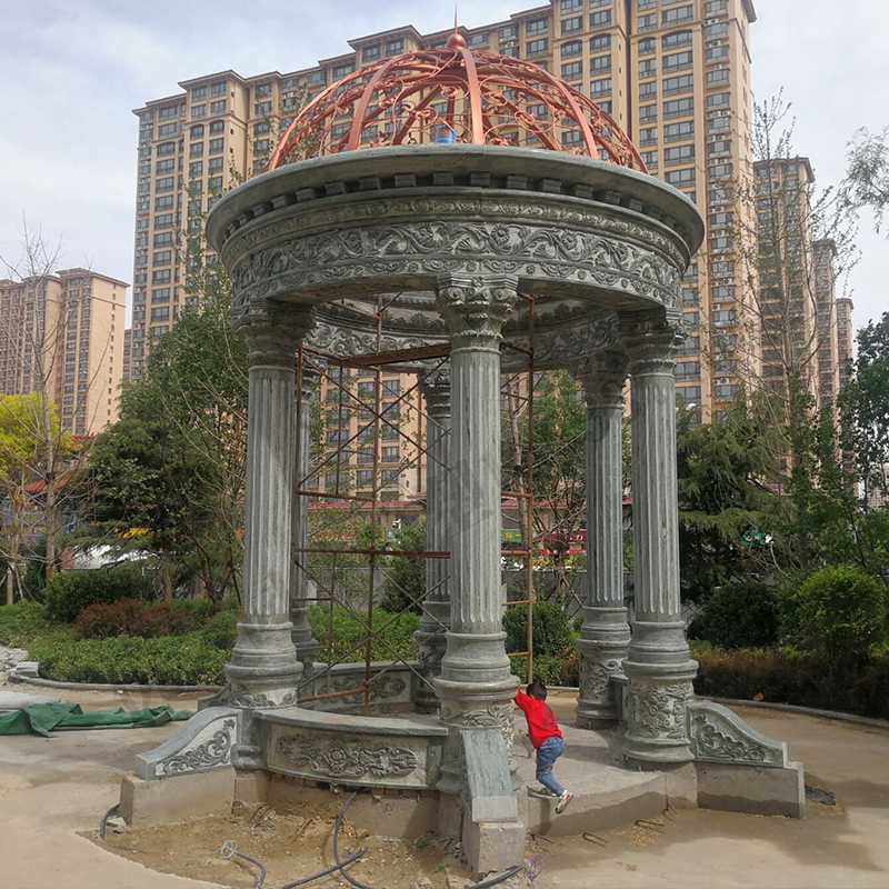 小區(qū)景觀涼亭，大理石亭子安裝